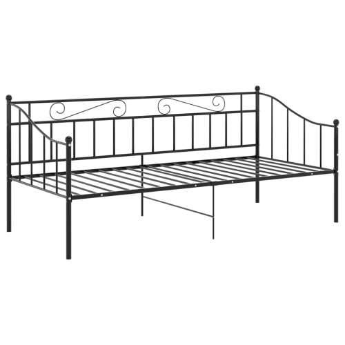 Okvir za krevet na razvlačenje crni metalni 90 x 200 cm - Crna Cijena