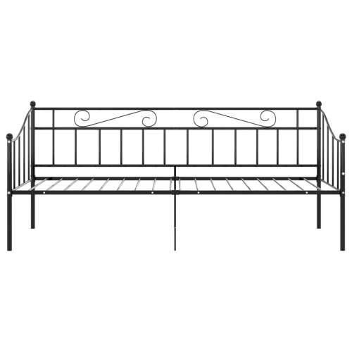 Okvir za krevet na razvlačenje crni metalni 90 x 200 cm - Crna Cijena