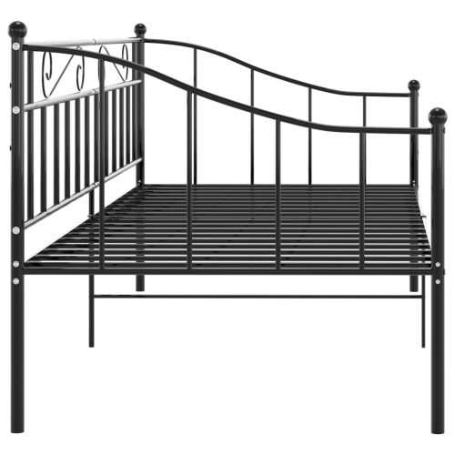 Okvir za krevet na razvlačenje crni metalni 90 x 200 cm - Crna Cijena