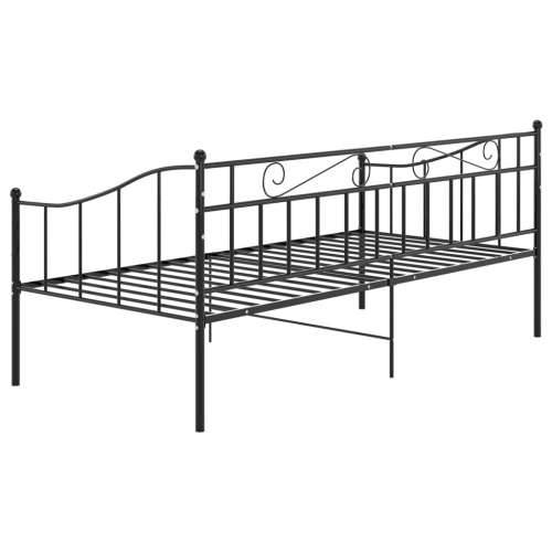 Okvir za krevet na razvlačenje crni metalni 90 x 200 cm - Crna Cijena