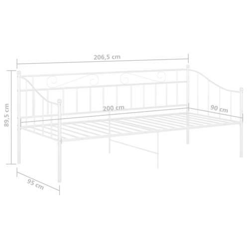 Okvir za krevet na razvlačenje bijeli metalni 90 x 200 cm - Bijela Cijena