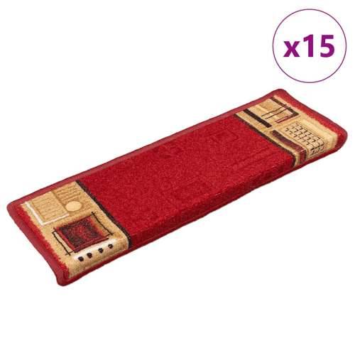 Ljepljivi tepisi za stepenice 15 kom 65x21x4 cm crveni - Crvena 15 Pravokutno Cijena