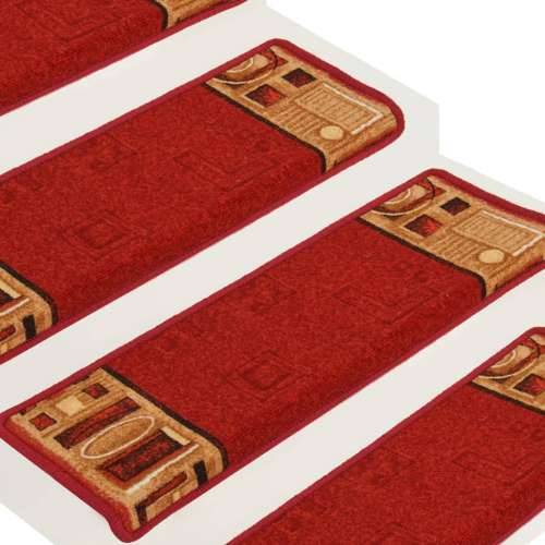 Ljepljivi tepisi za stepenice 15 kom 65x21x4 cm crveni - Crvena 15 Pravokutno Cijena