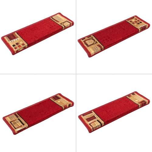 Ljepljivi tepisi za stepenice 15 kom 65x21x4 cm crveni - Crvena 15 Pravokutno Cijena