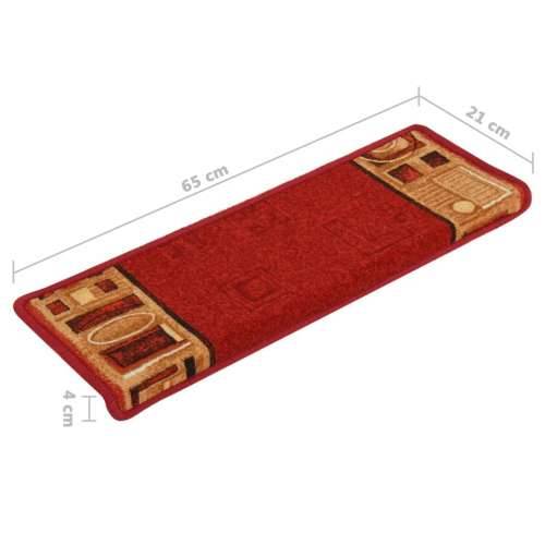 Ljepljivi tepisi za stepenice 15 kom 65x21x4 cm crveni - Crvena 15 Pravokutno Cijena