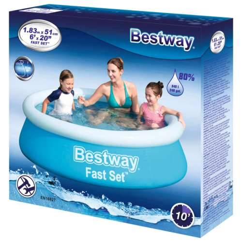 Bestway bazen na napuhavanje Fast Set okrugli 183 x 51 cm plavi Cijena