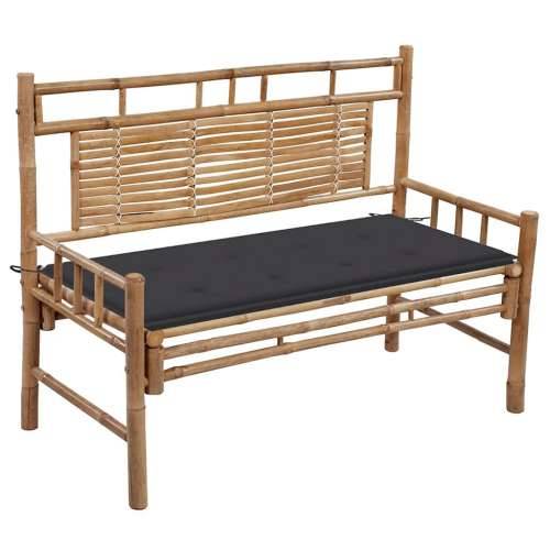 Vrtna klupa s jastukom 120 cm od bambusa - Antracit 120 x 50 x 4 cm 1 2 Cijena