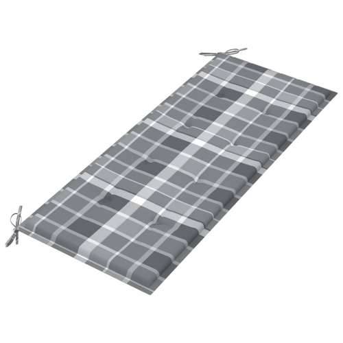 Vrtna klupa s jastukom 120 cm od bambusa - Sivi karirani uzorak 120 x 50 x 4 cm 1 2 Cijena