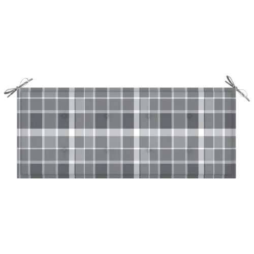 Vrtna klupa s jastukom 120 cm od bambusa - Sivi karirani uzorak 120 x 50 x 4 cm 1 2 Cijena