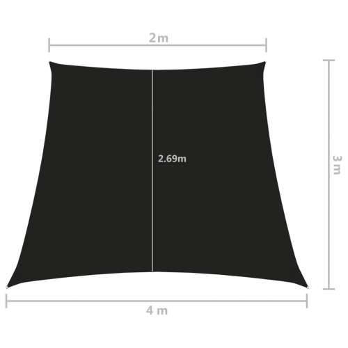 Jedro za zaštitu od sunca od tkanine Oxford trapezno 2/4 x 3 m crno - Crna 2/4 x 3 m 1 Cijena