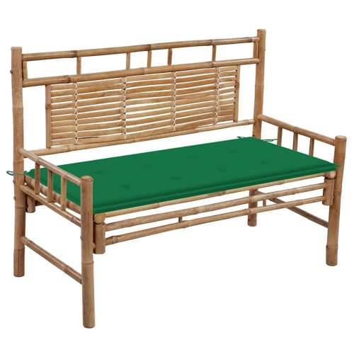 Vrtna klupa s jastukom 120 cm od bambusa - Zelena 120 x 50 x 4 cm 1 2 Cijena