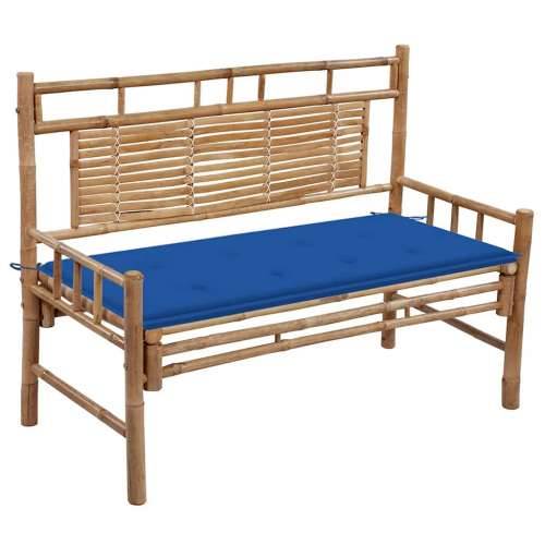 Vrtna klupa s jastukom 120 cm od bambusa - Kraljevski plava 120 x 50 x 4 cm 1 2 Cijena