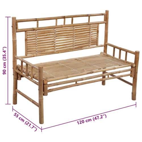 Vrtna klupa s jastukom 120 cm od bambusa - Kraljevski plava 120 x 50 x 4 cm 1 2 Cijena