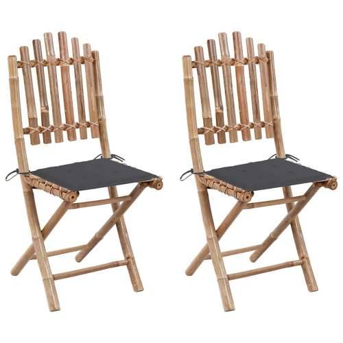 Sklopive vrtne stolice s jastucima 2 kom od bambusa - Antracit 2 40 x 40 x 4 cm 1 Cijena