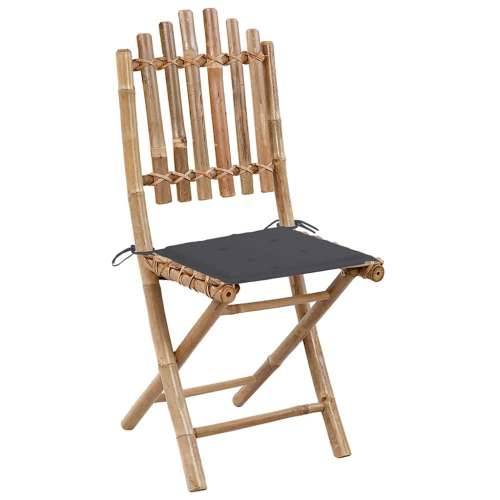 Sklopive vrtne stolice s jastucima 2 kom od bambusa - Antracit 2 40 x 40 x 4 cm 1 Cijena