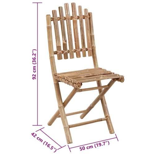 Sklopive vrtne stolice s jastucima 2 kom od bambusa - Antracit 2 40 x 40 x 4 cm 1 Cijena