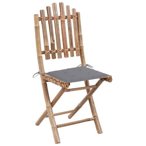 Sklopive vrtne stolice s jastucima 2 kom od bambusa - Siva 2 40 x 40 x 4 cm 1 Cijena