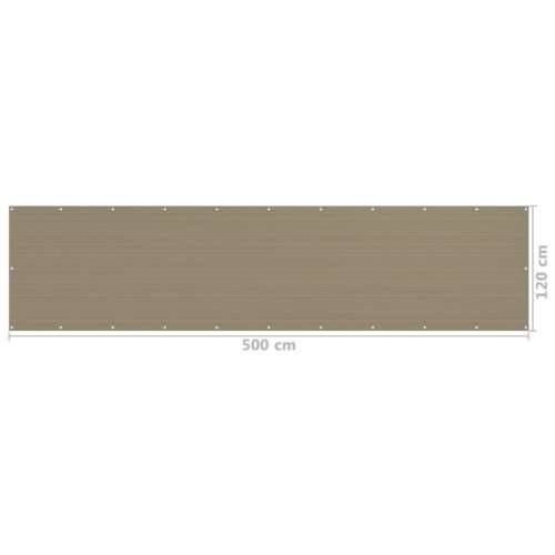 Balkonski zastor smeđe-sivi 120 x 500 cm HDPE - Sivo-smeđa 120 x 500 cm Cijena