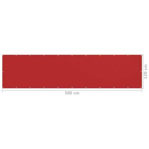 Balkonski zastor crveni 120 x 500 cm HDPE Cijena