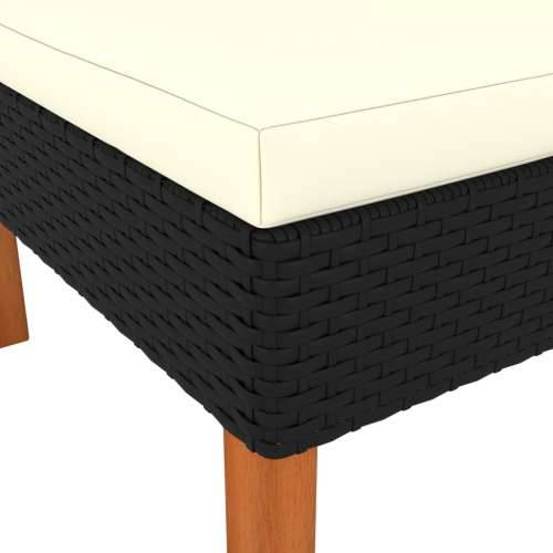 Kutne sofe 2 kom od poliratana i masivnog drva eukaliptusa - Crna 1 Kutna sofa (lijevi naslon za ruku) + kutna sofa (desni naslo Cijena