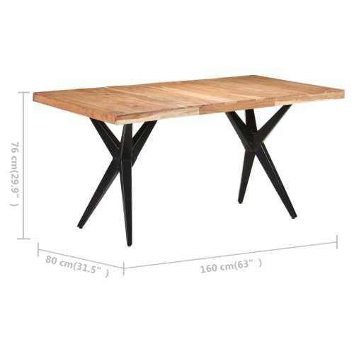 Blagovaonski stol 160 x 80 x 76 cm od masivnog bagremovog drva - Izbijeljeno 160 x 80 x 76 cm 1 Masivno bagremovo drvo Cijena