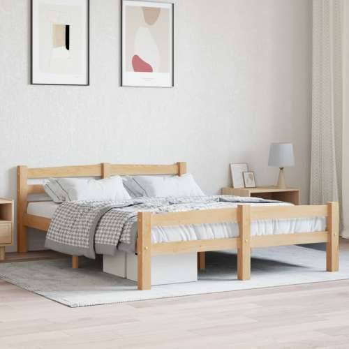 Okvir za krevet od masivne borovine 120 x 200 cm - Svjetlosmeđa 120 x 200 cm Cijena