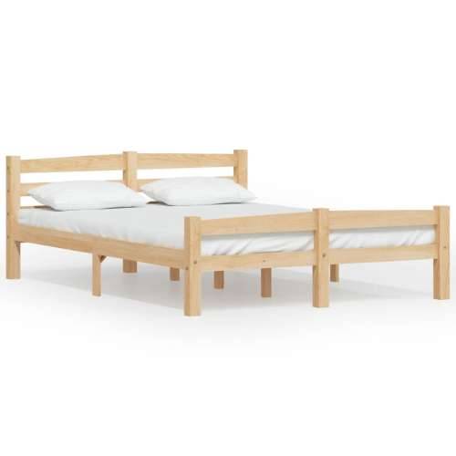 Okvir za krevet od masivne borovine 120 x 200 cm - Svjetlosmeđa 120 x 200 cm Cijena