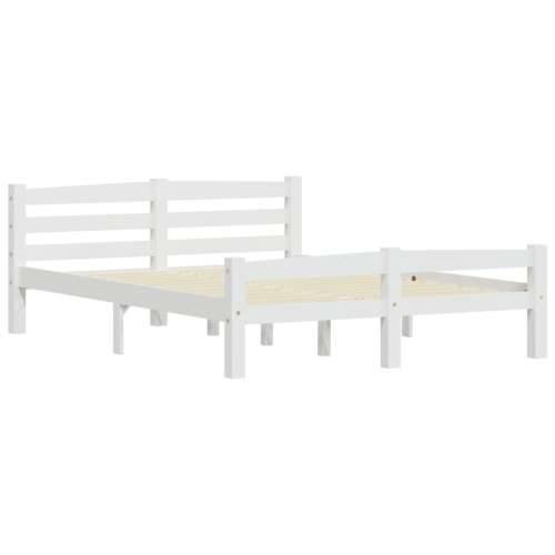Okvir za krevet od masivne borovine bijeli 140 x 200 cm - Bijela 140 x 200 cm Cijena