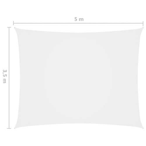 Jedro za zaštitu od sunca pravokutno tkanina 3,5 x 5 m bijelo Cijena