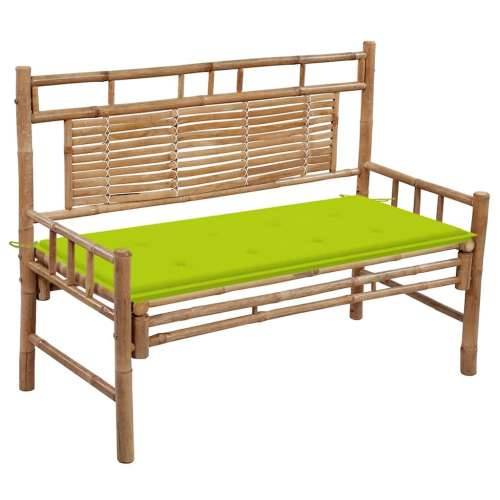 Vrtna klupa s jastukom 120 cm od bambusa - Svjetlozelena 120 x 50 x 4 cm 1 2 Cijena