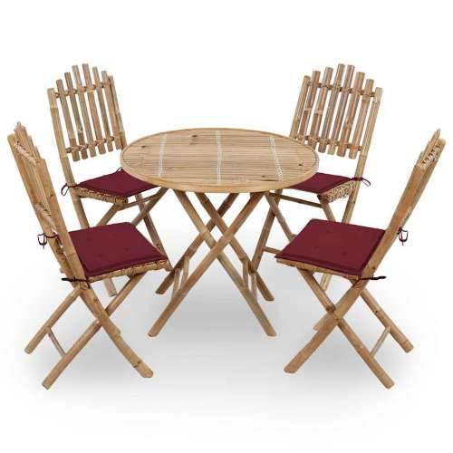 5-dijelni sklopivi vrtni blagovaonski set od bambusa - boja crnog vina 40 x 40 x 4 cm 4 Cijena