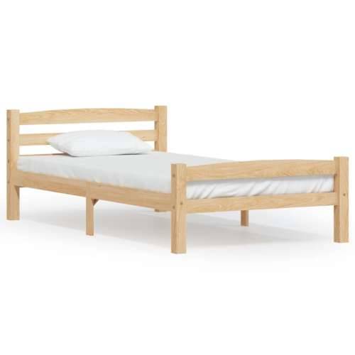 Okvir za krevet od masivne borovine 100 x 200 cm - Svjetlosmeđa 100 x 200 cm Cijena