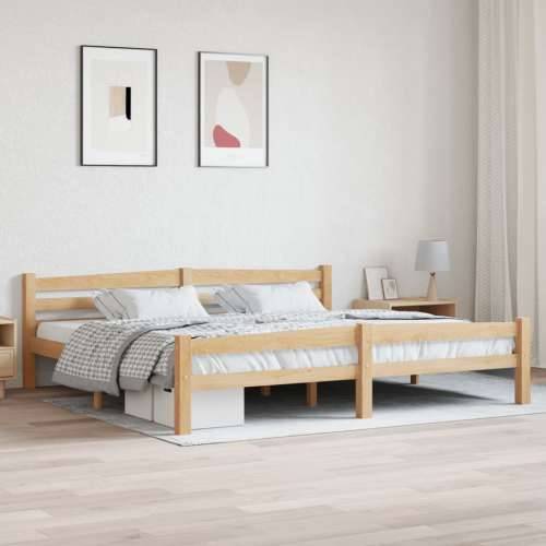 Okvir za krevet od masivne borovine 200 x 200 cm - Svjetlosmeđa 200 x 200 cm Cijena