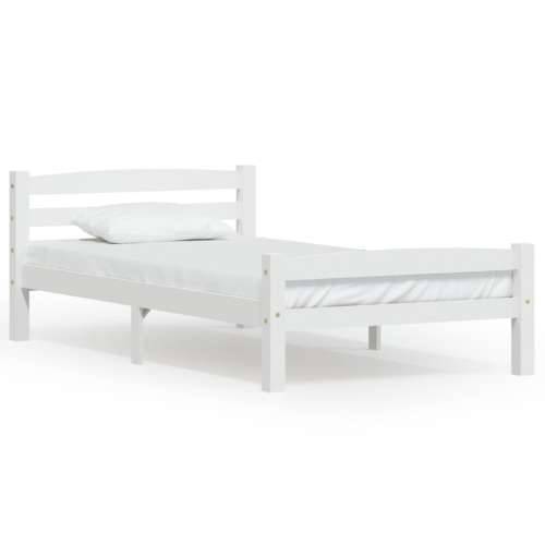 Okvir za krevet od masivne borovine bijeli 100 x 200 cm - Bijela 100 x 200 cm Cijena