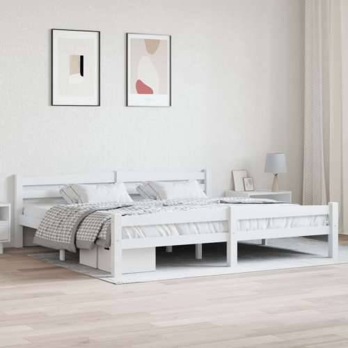 Okvir za krevet od masivne borovine bijeli 200 x 200 cm - Bijela 200 x 200 cm Cijena
