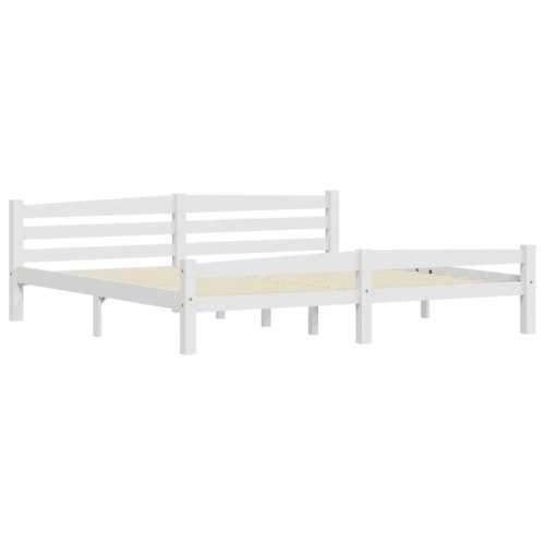 Okvir za krevet od masivne borovine bijeli 200 x 200 cm - Bijela 200 x 200 cm Cijena