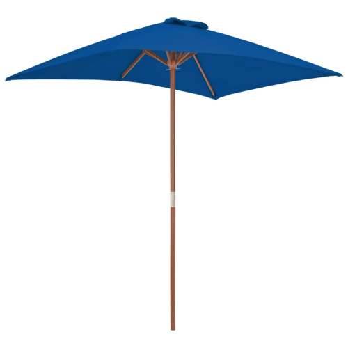 Vrtni suncobran s drvenim stupom 150 x 200 cm plavi - Plava 1 Cijena