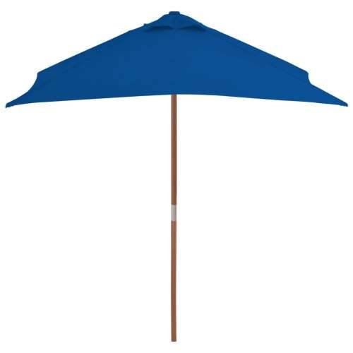 Vrtni suncobran s drvenim stupom 150 x 200 cm plavi - Plava 1 Cijena