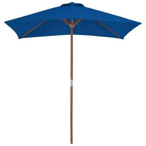 Vrtni suncobran s drvenim stupom 150 x 200 cm plavi - Plava 1 Cijena