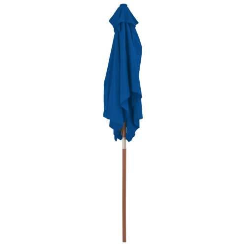 Vrtni suncobran s drvenim stupom 150 x 200 cm plavi - Plava 1 Cijena