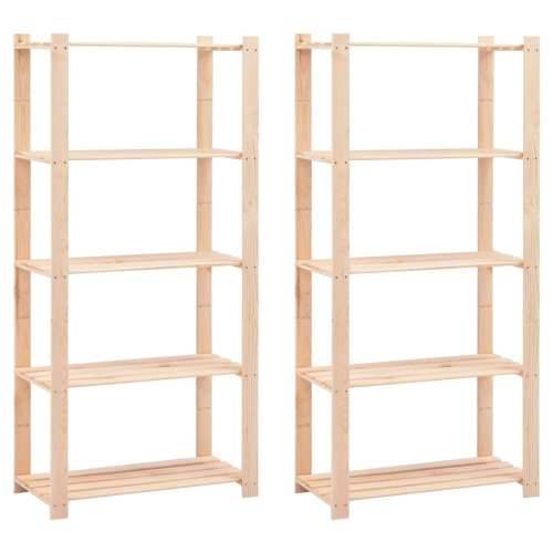 Stalci za pohranu s 5 razina 2 kom 80x38x170 cm borovina 250 kg Cijena