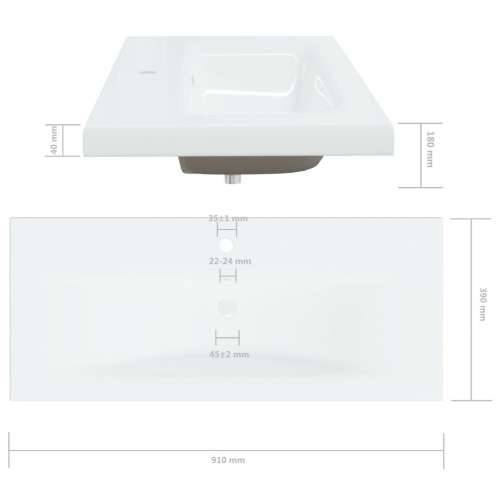 Ugradbeni Lavabo - Umivaonik sa slavinom 91x39x18 cm keramički bijeli - 91 x 39 x 18 cm Cijena