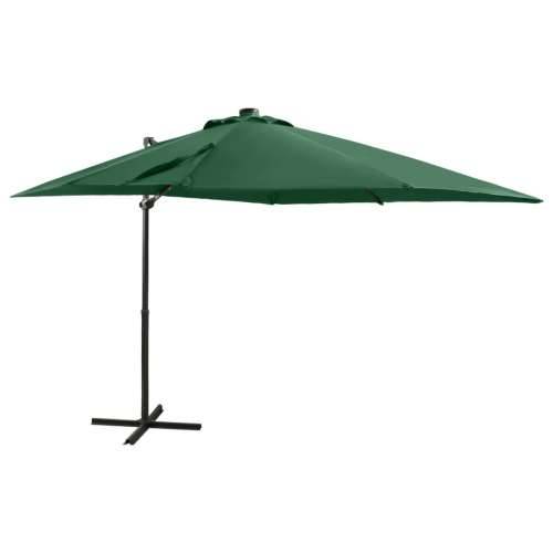 Konzolni vrtni suncobran sa stupom i LED svjetlom 250 cm zeleni - Zelena 250 cm 1 Cijena