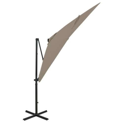 Konzolni vrtni suncobran sa stupom LED 250 cm smeđesivi - Sivo-smeđa 250 cm 1 Cijena