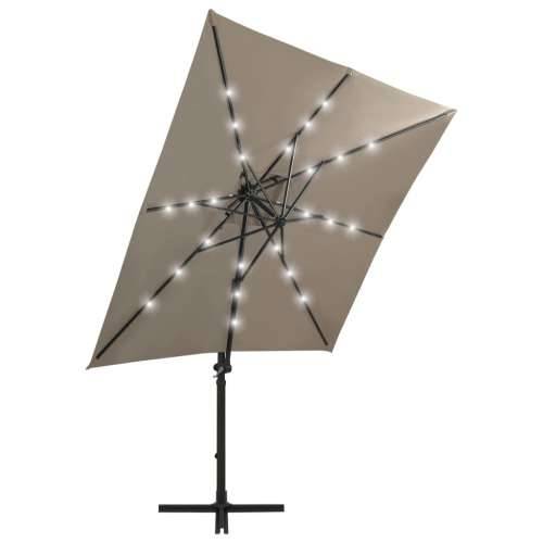 Konzolni vrtni suncobran sa stupom LED 250 cm smeđesivi - Sivo-smeđa 250 cm 1 Cijena