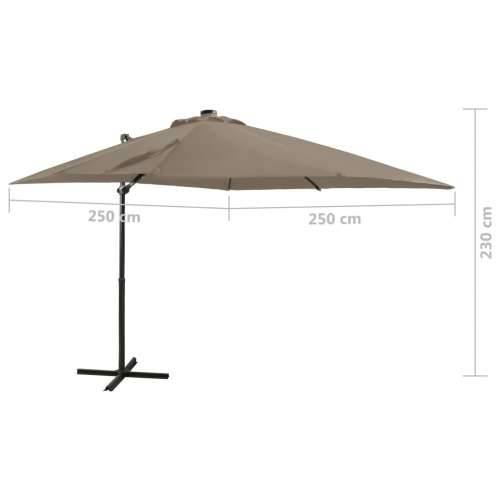 Konzolni vrtni suncobran sa stupom LED 250 cm smeđesivi - Sivo-smeđa 250 cm 1 Cijena