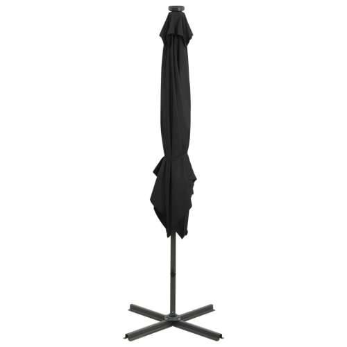 Konzolni vrtni suncobran sa stupom i LED svjetlima 250 cm crni - Crna 250 cm 1 Cijena