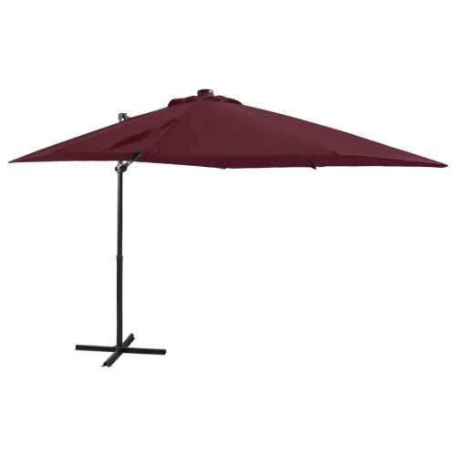 Konzolni vrtni suncobran sa stupom i LED svjetlima 250 cm bordo - Bordo crvena 250 cm 1 Cijena