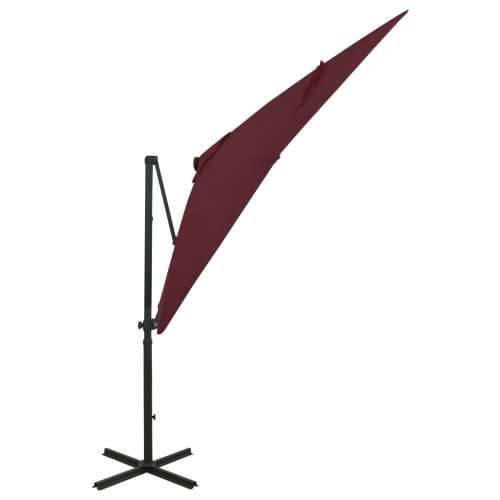 Konzolni vrtni suncobran sa stupom i LED svjetlima 250 cm bordo - Bordo crvena 250 cm 1 Cijena