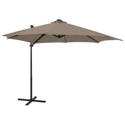 Konzolni vrtni suncobran sa stupom LED 300 cm smeđesivi - Sivo-smeđa 300 cm 1 Cijena